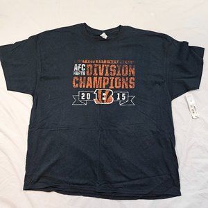 2015 Cincinnati Bengals AFC North Division Champions T-Shirt XL NEW